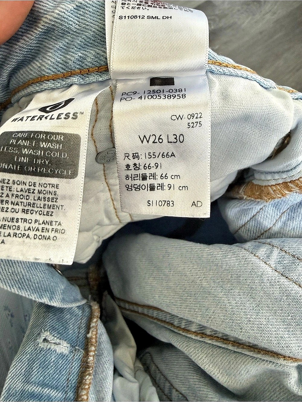 Levi's 501 Original Fit Jeans Straight Leg Blue Waist 26 - Picture 5 of 5